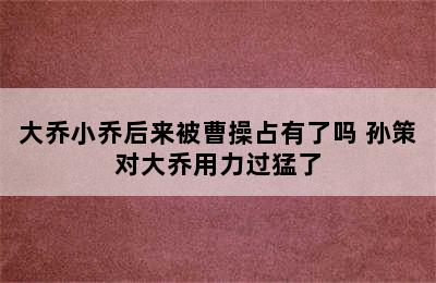 大乔小乔后来被曹操占有了吗 孙策对大乔用力过猛了